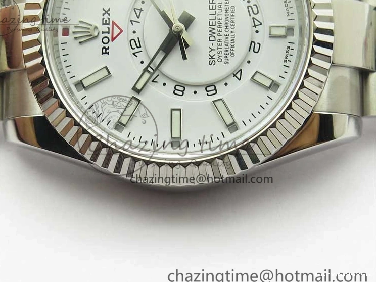 Good Copy Rolex Watches TechFriendly Bracelet to 2880 White Best Dial 326934 1:1 on 23J Edition Asian SS Noob SS Sky-Dweller 1219